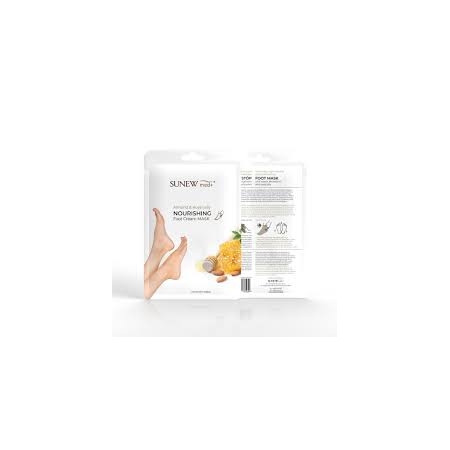 SunewMed Maska do stóp z olejem ze słodkich migdałów i mleczkiem pszczelim